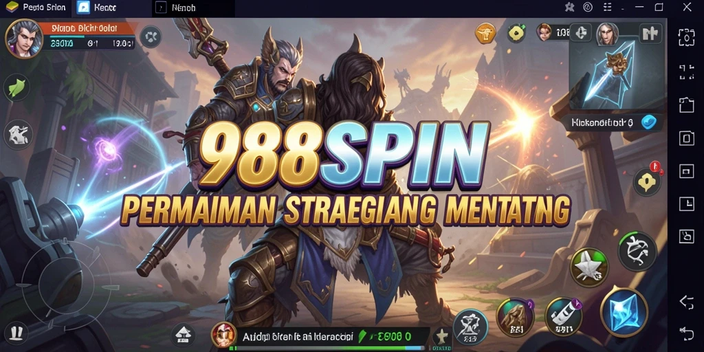 Screenshot gameplay 988SPIN yang menunjukkan pertarungan strategi.