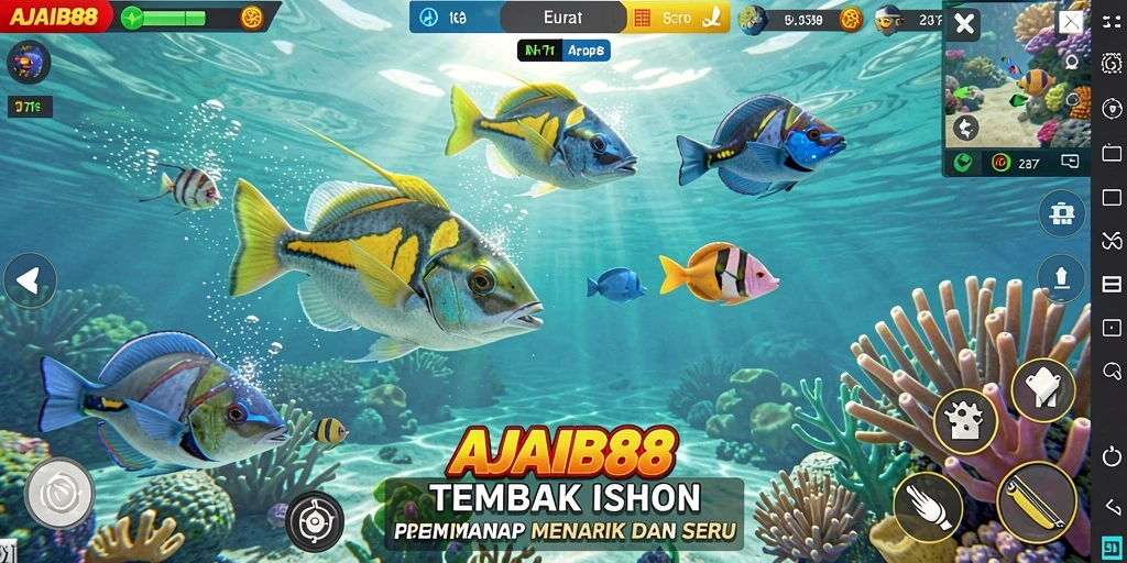 Tampilan screenshot AJAIB88 menampilkan aksi seru dalam permainan Tembak Ikan.