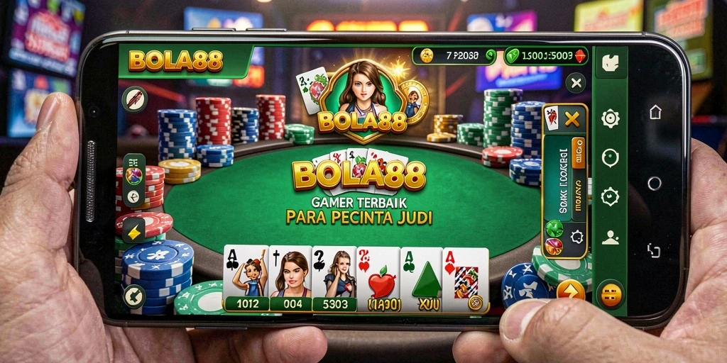 Tampilan gameplay poker yang menegangkan di BOLA88.