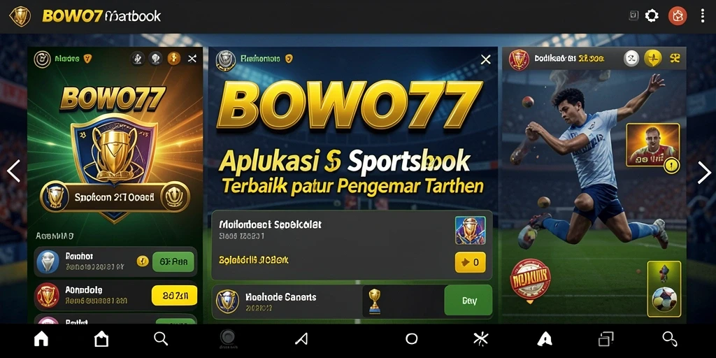 Tampilan antarmuka pengguna BOWO77 yang menarik selama taruhan olahraga.