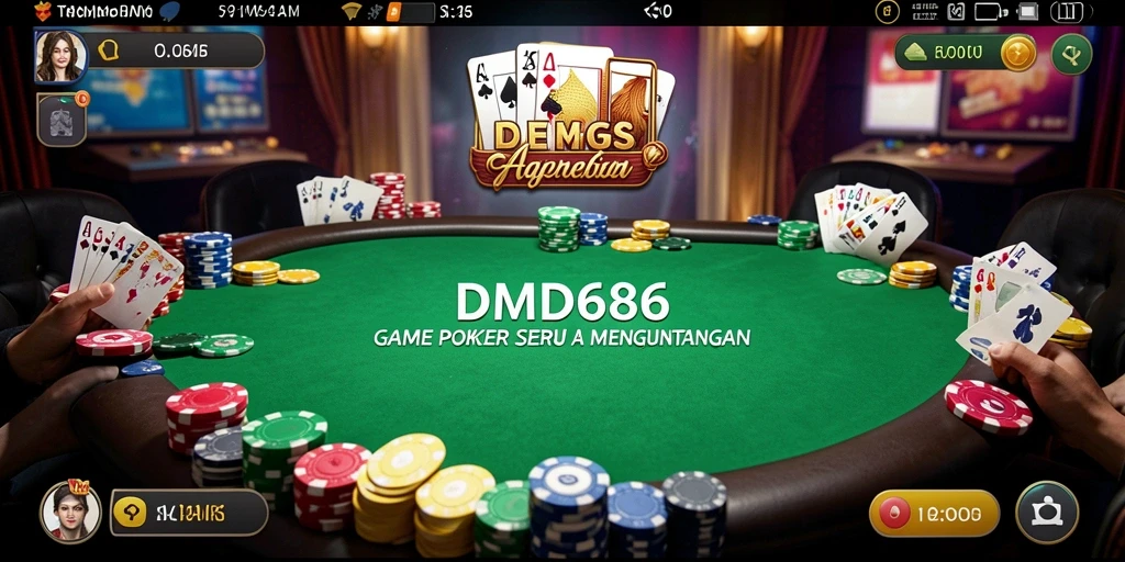 Tampilan permainan Poker yang mendebarkan dan seru.