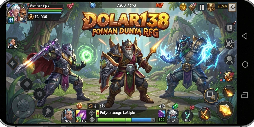 Tangkapan layar dari gameplay DOLAR138 menunjukkan petualangan epik karakter RPG.