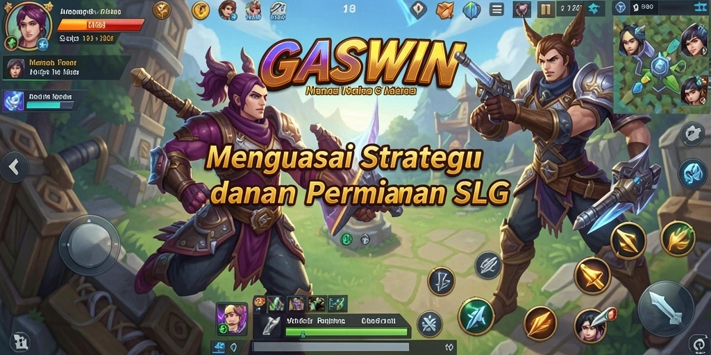 Tangkapan layar GASWIN menampilkan aksi strategi yang intens.