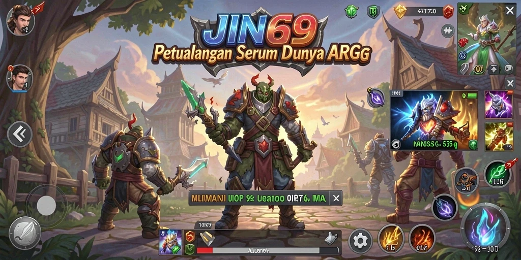 Tampilan dinamis gameplay JIN69 dengan pertarungan seru dan pemandangan yang menakjubkan.
