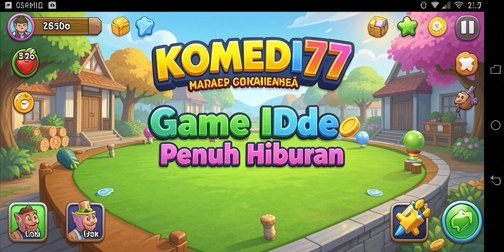 Tampilan lucu dari karakter dalam KOMEDI77 saat menunggu hasil Idle.