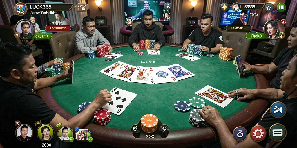 Tampilan menarik dari gameplay Poker di LUCK365.