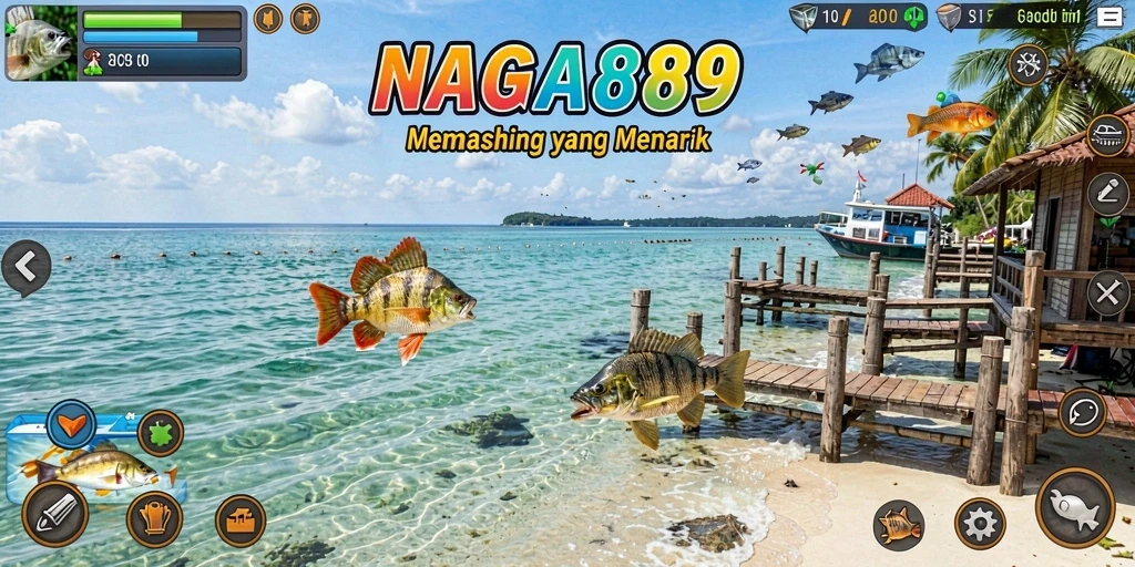 Screenshot utama NAGA889 menampilkan pengalaman memancing yang seru dan mendebarkan.