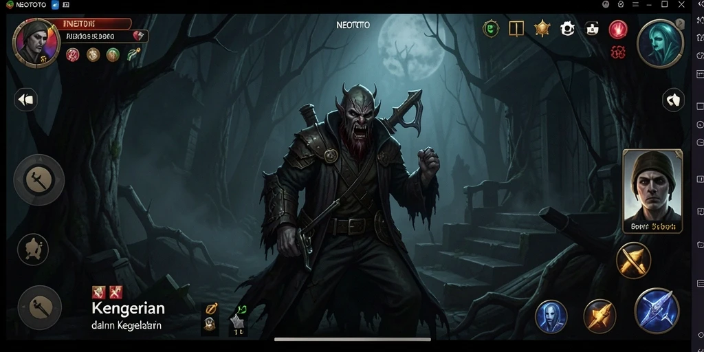 Tampilan gameplay mendebarkan di dunia kegelapan NEOTOTO.