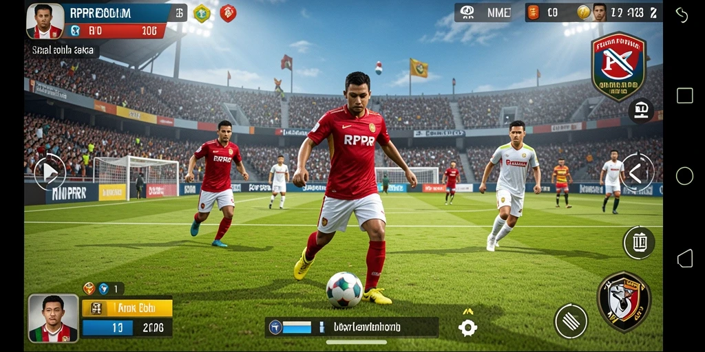 Gameplay RPRR dengan aksi sepak bola yang mendebarkan.