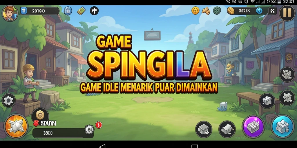 Screenshot gameplay SPINGILA menampilkan momen seru dari pengumpulan sumber daya.