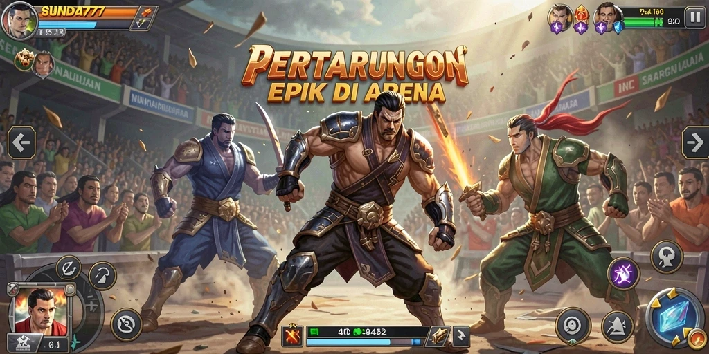 Gameplay SUNDA777 dengan aksi pertarungan yang intens dan dinamis.